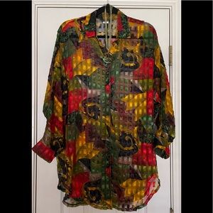 🖤🧡 Anna- Sheer Blouse/Tunic with Multiple Colors including Metallic Gold ❤️💚